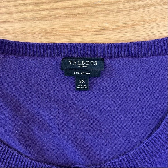 Talbots Women’s 2X Purple Cardigan Sweater - Picture 4 of 7